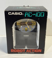 Vintage Casio AC-100 Robot Stomping Action Alarm Clock NIB picture