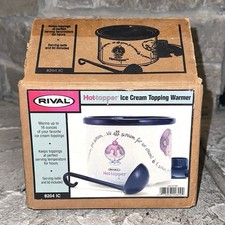 Rival Hot Topper Ice Cream Topping Warmer 16oz Slow Cooker Ladle Vintage 8204-IC picture