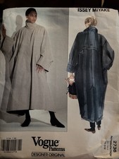 VOGUE ISSEY MIYAKE Vintage 1991 Pattern 2736 Oversize Coat XS S M Uncut picture