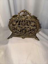 Antique Bronze Gilt Cast Iron Letter Rack W/ Dragons/C1880 Victorian picture