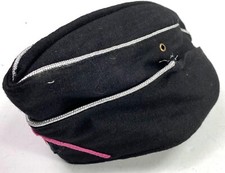 WWII GERMAN HEER PANZER BLACK WOOL M1940 OFFICER NCO OVERSEAS SIDE CAP-LARGE picture