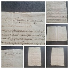 Original minute 1729 “Au Roy being en son Conseil” presented King Louis XV Rare picture