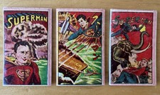 Vintage Superman Japanese Menko Cards Lot Of 3 Atom Bomb 1950s Thick Cardboard picture