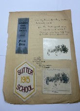 Antique 1916 Graduation Program Sutter School California + Patch Ribbon & Photos picture