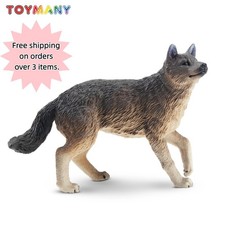 Toymany Standing Grey Wolf Figurine Toy Wild Animal Statue Collectible picture
