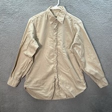 Vintage Military Shirt Adult Medium Tan Khaki Long Sleeve 1950s T3435 Army Mens picture