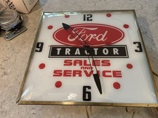 Vintage 1950s  Pam Advertising Ford Tractor Lighted Wall Clock Runs Excellent picture