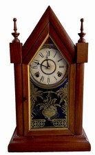 Antique 1800’s William L. Gilbert Steeple Mantel Clock with key as shown  picture
