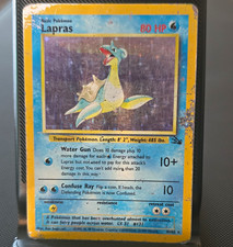 Pokémon Fossil Lapras 10/62 Holo Rare English Trading Card. HP picture