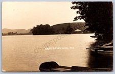 K32/ Lake Cossayuna New York RPPC Postcard c1910 Boat Dock Pavilion 1166 picture