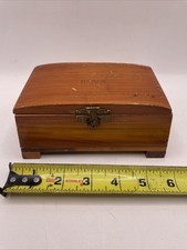 Vintage Six Flags Over Mid America Cedar Trinket Box. Souvenir Footed picture
