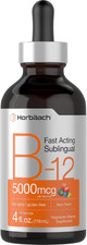 Vitamin B12 Liquid Drops 5000mcg Sublingual 4oz Berry Methylcobalamin Non-GMO picture
