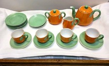 Antique Nippon Pumpkin childs Tea Set 20 pc, Fallcore  picture