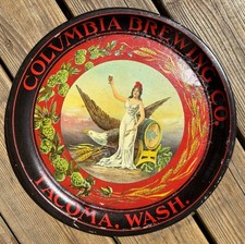 Antique Pre-Prohibition Columbia Brewing Co Tacoma Serving Tray - Rare picture