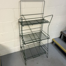 Vintage MCM Style Retail Store Display 3 Shelf Folding Rack Market Display picture