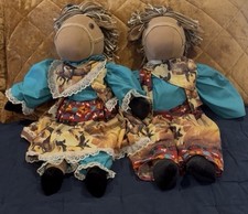 Handmade Girl Boy Large Horse Doll Pair Colorful Southwestern Attire  Beautiful picture