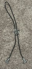 Vintage Mickey Mouse Cowboy Bolo Tie Necklace Disneyland Pewter Western Boot picture