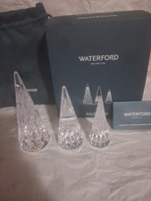 Discontinued Waterford Crystal Standing Trees S/3 Christmas Decor Box New picture