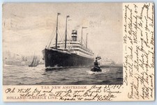Netherlands Postcard T.S.S New Amsterdam Holland America Line 1907 Posted picture