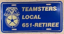 Teamsters Local 651 Vintage License Plate Teamster Union Lexington Brotherhood picture