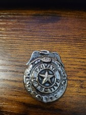 Vintage Tin Private Detective Toy Badge on W/ Original Card | Dime Corner Store picture