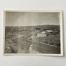 Vintage B&W Snapshot Photograph Tiny Town Street View Buford WY picture