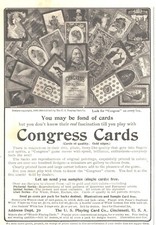 1906 Congress Playing Cards Antique Print Ad Gold Edges Poker picture