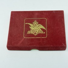 VTG Anheuser Busch Beer Collectible Playing Cards In Box Case W Eagle Emblem NEW picture