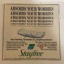 1991 Stayfree Maxi Pads Vintage Print Ad Advertisement pa41 picture
