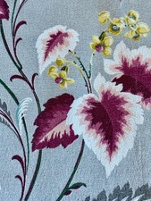1940’s Begonia Leaves Hollywood Regency Barkcloth Vintage Fabric Drape Curtain picture