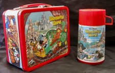 Vintage DISNEY'S WONDERFUL WORLD Lunchbox & Thermos (1982) C-8.0/8.5 Awesome picture