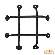 Front Door Grill Hand Forged Iron Rustic Blacksmith Metal Decor Bar Grid Black picture