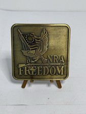 Vintage 1976 NRA Freedom Bicentennial Brass Belt Buckle picture