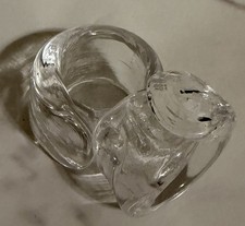 Simon Pearce Ascutney Handblown Clear Glass Napkin Rings – Set of 2 picture