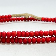 Red French White Heart Venetian Trade Beads 36 inch picture