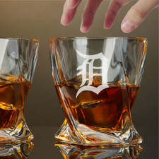 Custom Engraved Detroit Tigers Whiskey Glass – 10 oz Twisted Rocks Glass picture