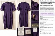 Zac Posen Delta Air Lines Flight Attendant Uniform Dress Purple Size 6 NEW picture