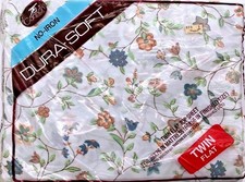 Cannon Floral No-Iron Dura-Soft Twin Flat Top Sheet Vintage NEW Sealed picture