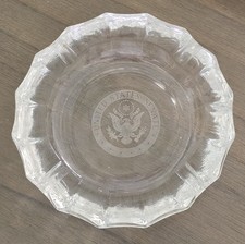 Vintage 1960's UNITED STATES SENATE Etched Ashtray Fostoria Glass Crystal 5.5 In picture