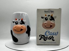Country Fresh White Ceramic Bottle Refrigerator Deodorizer With Cow Decoration  picture
