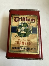 Vintage Friedrich & Kempe Co. Turmeric Trillium Spice Tin Red Wing MN picture