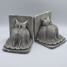 Witt Accents 1973 Fat Owl Bookends Signed Vintage 6.5” Pair picture