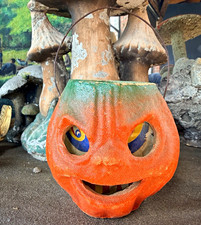 Halloween Jack-O-Lantern Pumpkin Lantern Orange Green Holiday Decor 1 Item picture
