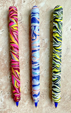 POLYMER CLAY PENS (SETS OF THREE PENS) HANDMADE:NWOT MANY OPTIONS AVAILABLE picture
