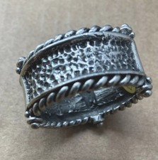 Vintage Signed LAZARO NY Pewter NAPKIN RING picture