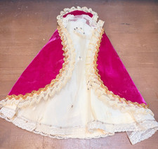 Vtg Infant Of Prague Vestment 13” Handmade pink/white Gown Dress Cape Catholic picture