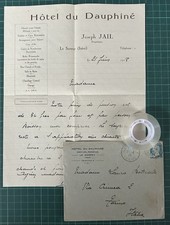 Rare letter with envelope Hotel by DAUPHINE’-Le Sappey (Isere) 1928 picture