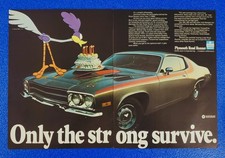 1972 Plymouth Road Runner Vintage 2 PG Muscle Car Print Ad Mopar Gearhead V8 Art picture