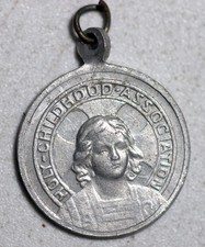 RARE 1880s Jesus Children Sterling Medal Victorian Sunday School Catholic ESTATE picture