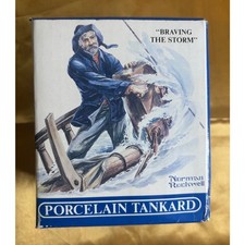 Vtg 1985 Norman Rockwell “Braving the Storm”Porcelain Tankard-Long John Silver's picture